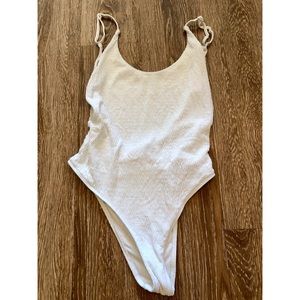 Aerie White Smocked One Piece